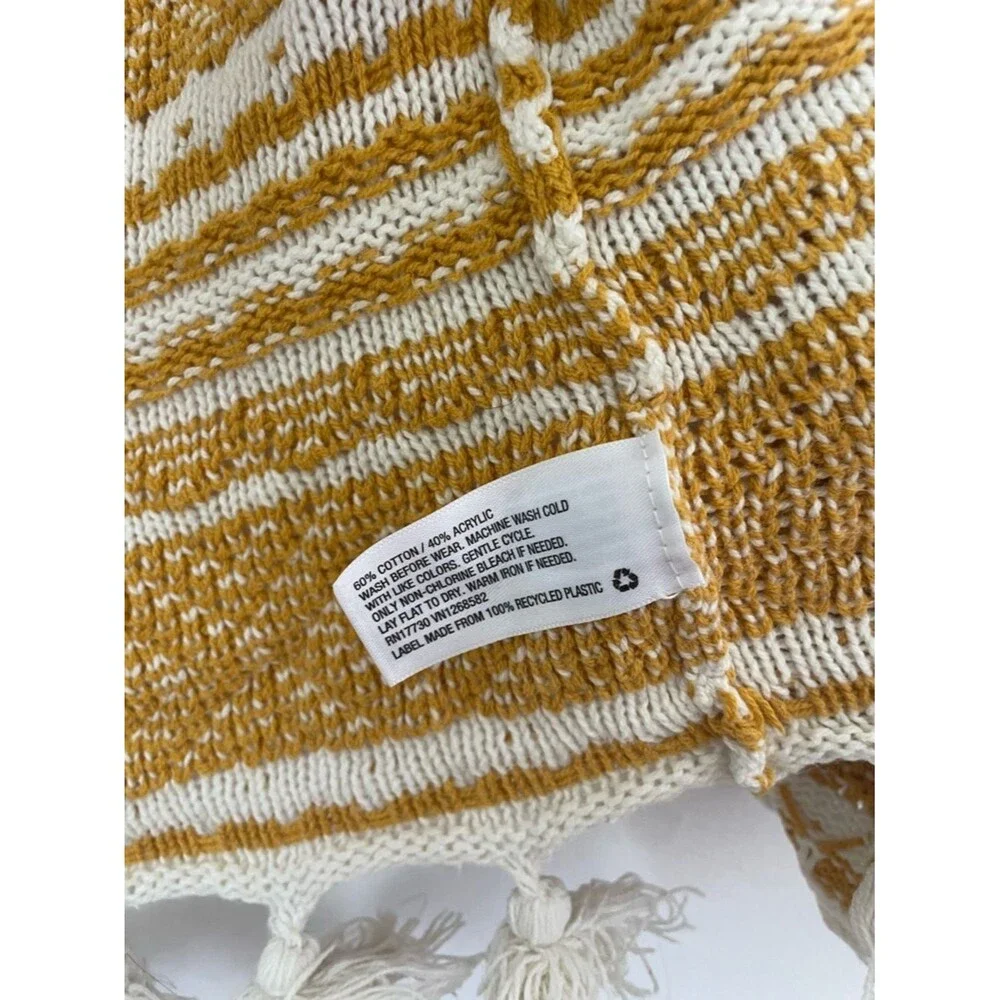 Oshkosh B’gosh Girls Yellow Tassel Cardigan Knit Jacket Boho Cotton size 3T